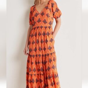 Boden red floral dress Size 10